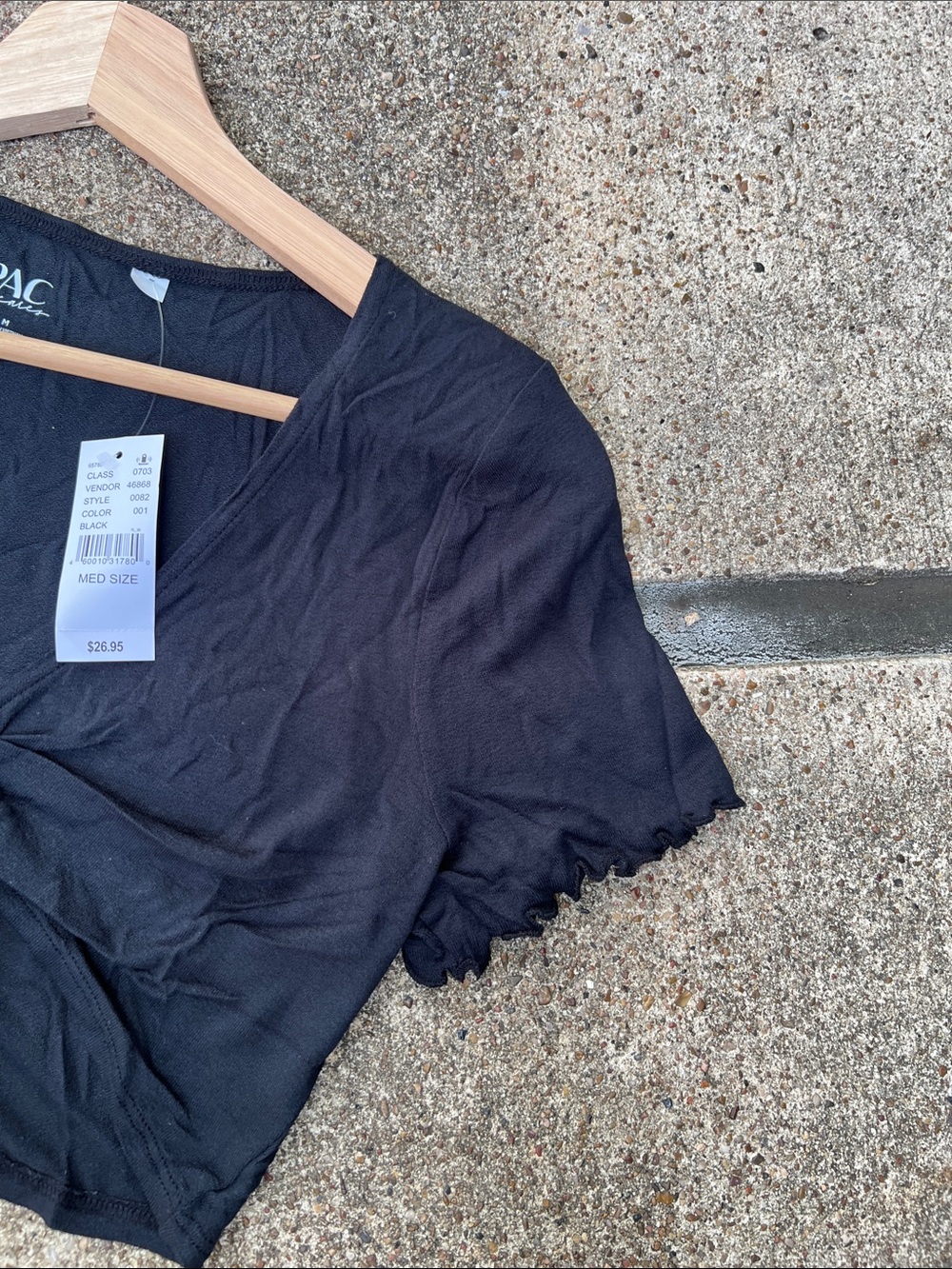 PacSun Black Ring Tie-Front Crop Top - Picture 5 of 7